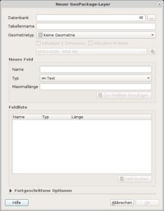 Abbildung 9: Über Geopackages binden Sie Datenbanken in QGIS ein.