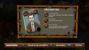 Jeder potentielle Helfer bringt seine ganz eigenen Fähigkeiten ein. Dieser Herr hier kann Brücken bauen und Schlösser knacken.
