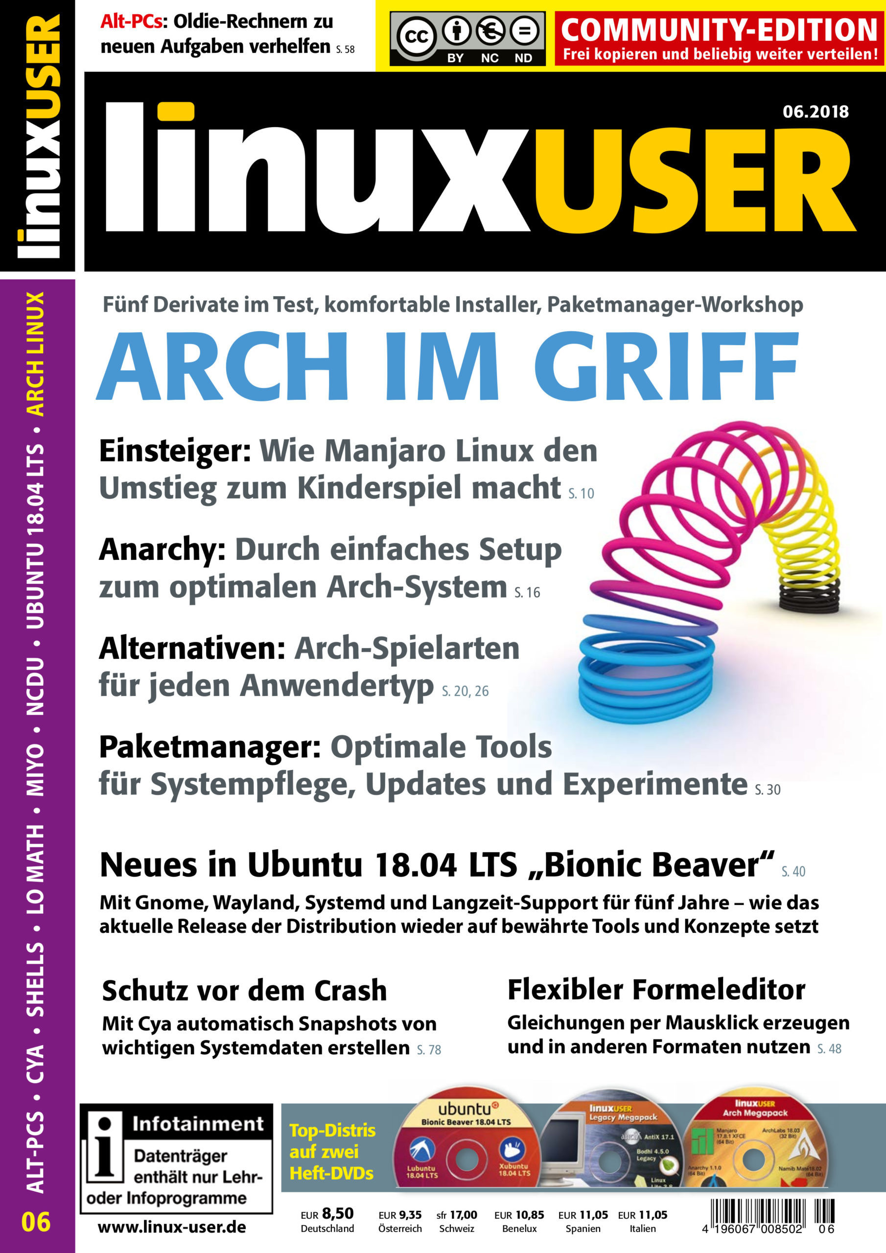 Heftcover LinuxUser Community Edition 06/2018