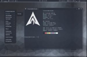 Abbildung 1: Trotz des gediegen wirkenden Desktops in Graut&ouml;nen begn&uuml;gt sich ArchLabs im Leerlauf mit 260&nbsp;MByte Speicher.