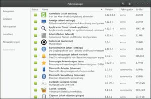 Abbildung 1: Manjaros Paketmanager Pamac setzt auf Pacman auf, beherrscht aber auch die Installation von Paketen &uuml;ber das AUR.