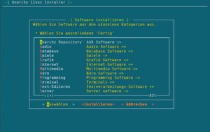Abbildung 2: Als sehr praktisch erweist sich die Möglichkeit, bereits während der Installation zu installierende Anwendungen aus verschiedenen Kategorien auswählen zu können.