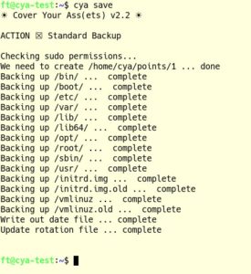 Abbildung 2: Beim ersten Snapshot setzt die Software die soeben vorgenommene Konfiguration um. Die gesicherten Daten legt sie im Verzeichnis <code>points/</code> ab.