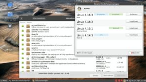Abbildung 2: Nach der Installation h&auml;lt Namib in der Mat&eacute;-Variante eine angemessene Auswahl an Programmen und verschiedene Kernel-Spielarten bereit.