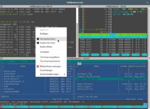 Abbildung 2: Terminator gehörte zu den ersten Terminal-Apps, die das Fenster in mehrere Bereiche mit eigenständigen Terminals aufteilen konnten.