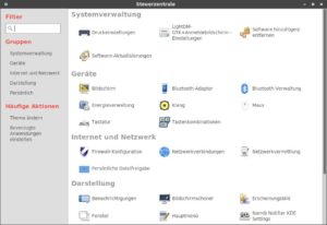 Abbildung 3: Die Steuerzentrale fasst unter dem Mat&eacute;-Desktop alle Einstellungsm&ouml;glichkeiten zusammen.