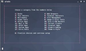 Abbildung 4: Das Script AL-Hello hilft dabei, nach erfolgter Installation die Einrichtung des Systems abzuschlie&szlig;en.