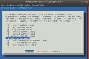 Abbildung 4: Schon beim &Uuml;bersetzen d&uuml;rfen Sie die Funktionen der Shells in der Busybox nach Ihren Bed&uuml;rfnissen festlegen.