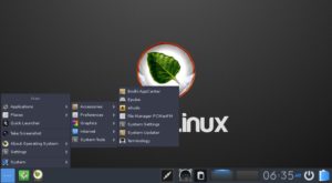 Abbildung 4: Die aus den USA stammende Distribution Bodhi Linux nutzt als Desktop die auf E17 fu&szlig;ende Eigenentwicklung Moksha.