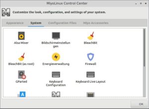 Abbildung 4: Das Miyo-Control-Center vereinfacht die Systemkonfiguration enorm.