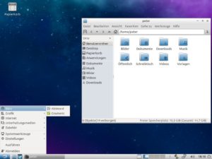 Abbildung 8: Der Lubuntu-Desktop kommt im blassen Gewand, belegt aber am wenigsten Hauptspeicher.