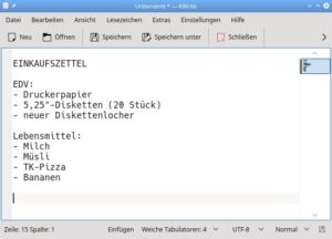 Abbildung 5: F&uuml;r kleine Notizen reicht auch ein Texteditor wie KWrite oder Kate.