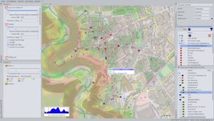 Abbildung 2: QMapShack zeigt Tracks und Wegpunkte in einer umfangreichen Karte an. Entweder importieren Sie mobil aufgezeichnete Daten oder zeichnen Tracks und Punkte mit der Maus, um diese dann zur Navigation mit dem Smartphone zu verwenden.