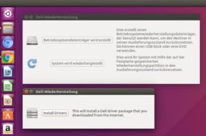 Abbildung 4: Im Anwendungsmen&uuml; finden Sie Dell-eigene Anwendungen zum Wiederherstellen des Auslieferungszustands und zur Installation neuer Treiber.