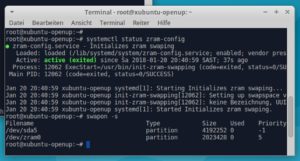 Abbildung 5: Unter Ubuntu ermöglicht das Paket <span class="ui-element">zram-config</span>, automatisch zusätzlichen Swap-Speicher bereitzustellen.