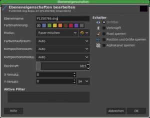 Abbildung 8: Im Ebenendialog lassen sich viele grundlegende Eigenschaften von Ebenen vorab einstellen.