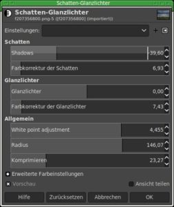 Abbildung 11: Schatten und Glanzlichter lassen sich nun getrennt von den Mitten gezielt farblich beeinflussen.