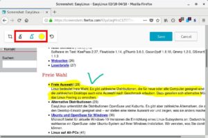 Abbildung 5: Mit dem Textmarker-Werkzeug ("Highlighter") heben Sie Bereiche hervor, und der Stift erlaubt zumindest rudimentäre Kritzeleien.