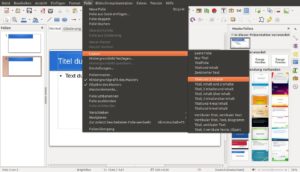 Abbildung 5: Jede Folie k&ouml;nnen Sie individuell gestalten. Im Men&uuml; "Folie / Layout" finden Sie fertige Vorlagen.