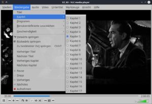 Abbildung 9: Das VLC-Menü startet einzelne Kapitel einer DVD schneller und zuverlässiger als die oft effekthascherisch gestalteten DVD-Menüs.