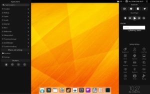 Abbildung 1: Mit zwei seitlichen Panels flexibilisiert BlankOn die Bedienung des Desktops.