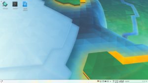 Abbildung 1: Das Live-System startet minimalistisch, enth&auml;lt aber bereits die Installationsanleitung.