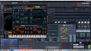 Abbildung 4: Collective mit seiner gut gefüllten Preset-Liste, Mastermix und der neue Multisampler.