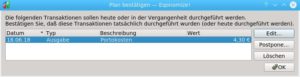 Abbildung 5: Eqonomize verfügt über eine Erinnerungsfunktion, die Sie auf fällige Zahlungen hinweist.