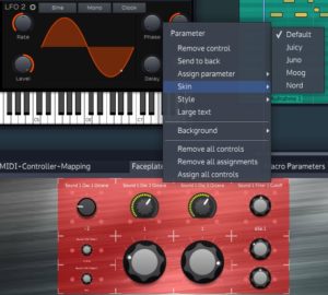 Abbildung 7: Frankensteinsche Plugin-Oberfläche mit Knöpfen im Stil von Moog, Juno und Nord Lead gleichzeitig.