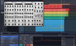 Abbildung 8: Der VST Synth VEX mit von einem Envelope Follower modulierten Filter.