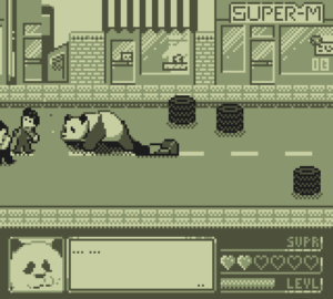 Hat man genug Schläge ausgeteilt, kann man sich in einen extrem starken Panda verwandeln, der auch gleich noch mehr Schläge einsteckt als der Held.