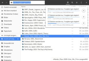Abbildung 1: Über eine Samba-Freigabe lässt sich der Raspberry Pi leicht mit Musik befüllen.
