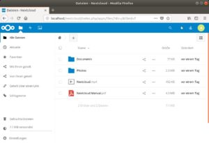 Abbildung 2: Nextcloud legt ein paar Beispieldokumente in der Cloud ab. Die übersichtliche Benutzeroberfläche lässt sich einfach bedienen.