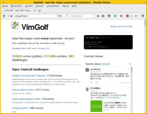 Abbildung 2: Auf der Webseite Vimgolf finden Sie eine ganze Reihe von kniffligen Aufgaben, bei denen es darum geht, diese mit m&ouml;glichst wenigen Tastendr&uuml;cken zu l&ouml;sen.