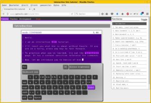 Abbildung 5: Das Vim Online Tutorial ist eine interaktive Webseite, die Ihnen dabei hilft, den Editor zu meistern.
