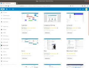 Abbildung 6: Die von den Nextcloud-Entwicklern stammenden Apps sind im Store mit <span class="ui-element">Offiziell</span> gekennzeichnet.