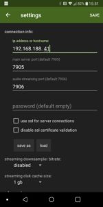 Abbildung 6: In den Einstellungen von Musikdroid tragen Sie die IP-Adresse oder den Hostnamen des Musikcube-Servers ein.