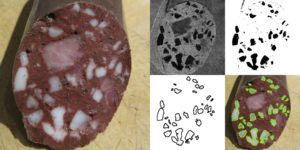 Abbildung 7: Etwas unorthodox: ImageJ eignet sich auch zum Abschätzen des Fettgehalts einer Blutwurst.