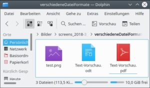 Abbildung 1: Verschiedene Dateitypen zeigen ihre unterschiedlichen typischen Symbole, wenn die Vorschau nicht eingeschaltet ist – hier in der Symbolansicht.