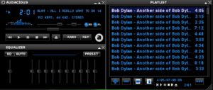 Abbildung 8: Nostalgie pur: Mit dem richtigen Theme versetzt Audacious einen glatt in alte WinAmp-Zeiten zur&uuml;ck.