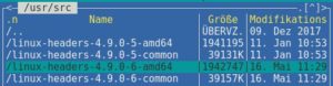 Abbildung 1: Die Kernel-Header brauchen auch Platz (Debian).