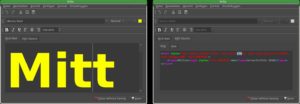 Abbildung 4: Das Textwerkzeug bietet zum Erstellen oder Bearbeiten zwei Modi: Den <span class="ui-element">Rich-Text</span>-Editor (links) und den <span class="ui-element">SVG Source</span>-Editor (rechts).