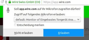 Abbildung 5: Ohne explizite Erlaubnis schaltet die Software das im Rechner eingebaute Mikrofon nicht ein.