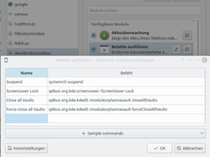 Abbildung 5: Im Modul <span class="ui-element">Befehle ausf&uuml;hren</span> lassen sich Befehle hinterlegen, die Sie dann per Fingerzeig vom Smartphone aus auf dem PC ausf&uuml;hren.