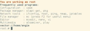 Abbildung 5: Beim Starten einer Terminalsitzung auf der grafischen Oberfläche listet VectorLinux die wichtigsten Konsolenprogramme auf.