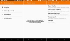 Abbildung 6: Auf dem Smartphone listet KDE Connect die zuvor definierten Kommandos auf. Per Fingertipp starten Sie das Kommando auf dem PC.