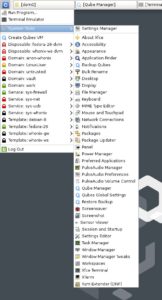 Abbildung 6: Das Hauptmen&uuml; f&uuml;hrt sowohl zu den &uuml;bergeordneten System Tools als auch zu den Einstellungen der einzelnen VMs.