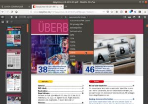 Abbildung 1: Die in Firefox integrierte Vorschau f&uuml;r PDF-Dokumente enth&auml;lt mehrere vorgegebene Zoomstufen, die Sie &uuml;ber das Drop-down-Men&uuml; erreichen.