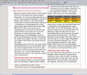 Abbildung 8: Erst die offiziell noch nicht stabile 1.5er Reihe von Scribus kennt Tabellen und Fu&szlig;noten.