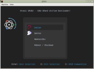 Abbildung 1: Das Tool Grub2-Theme-Preview pr&uuml;ft das heruntergeladene Theme auf Fehler, indem es das Starten von Grub emuliert und so eventuell auftretende Fehlermeldungen von Grub ausgibt.